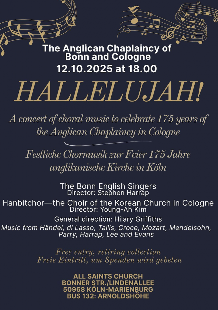 Konzert mi zwei Chören: The Bonn English Singers und Chor der Hanbit evangelischen Kirchengemeinde Köln