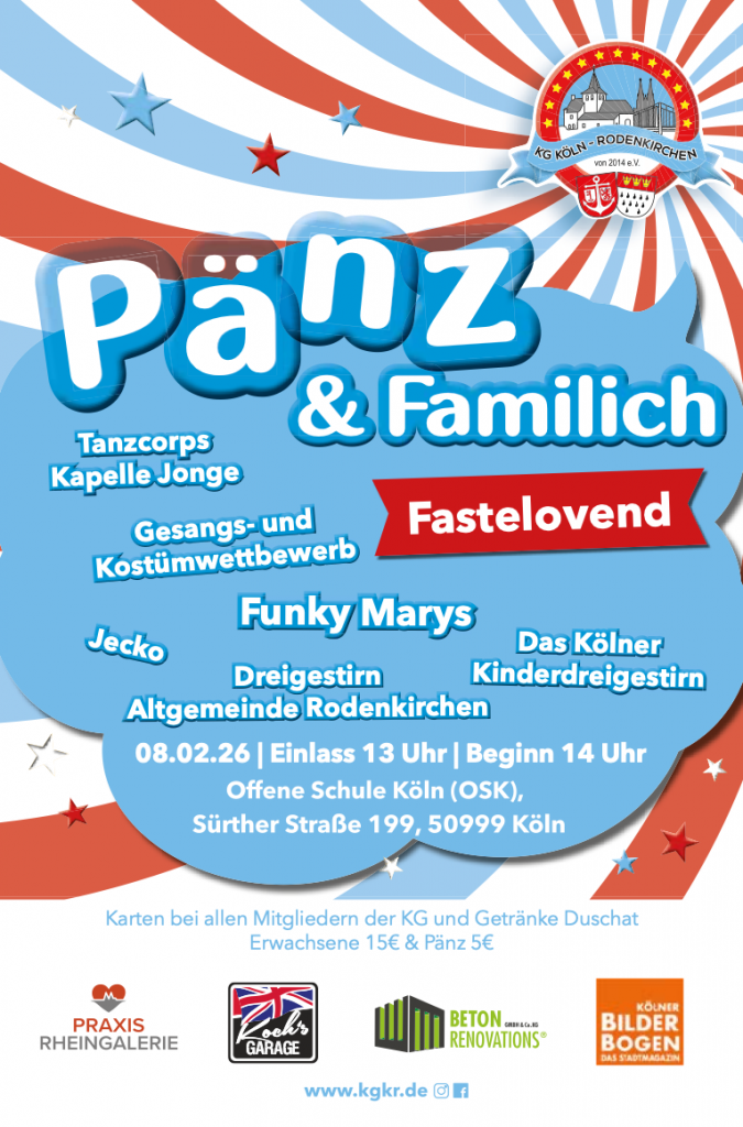 PÄNZ & FAMILISCH FASTELOVEND – Karneval für Groß & Klein