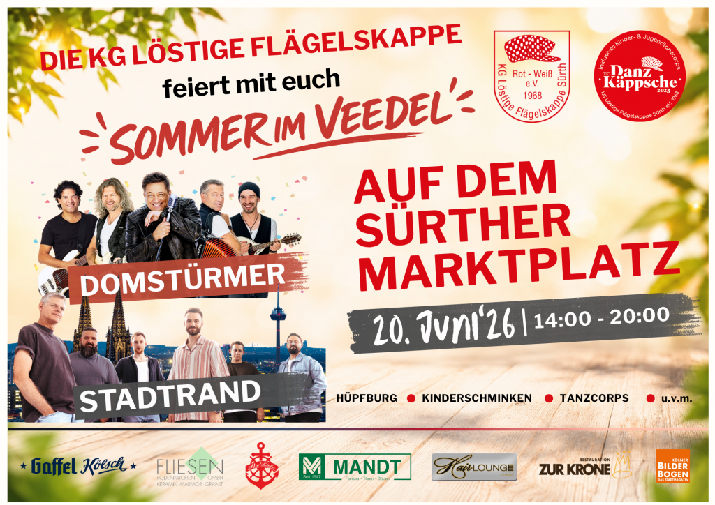 KG Löstige Flägelskappe feiern „Sommer im Veedel“